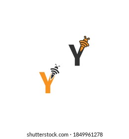 Letter Y  bee icon  creative design logo illustration