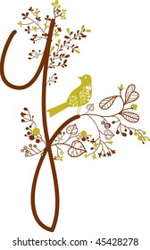 letter y with bird
