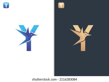 Letter Y Bird Logo Design-Vorlage für Reise-, Reise-, Freizeit- und Friedensgeschäfte