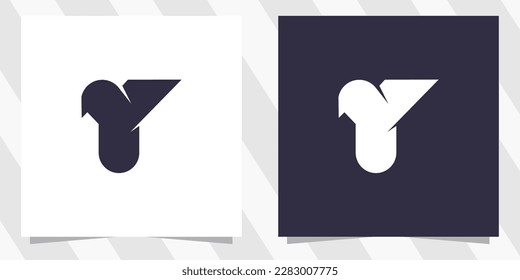 letra y con diseño de logotipo de pájaro