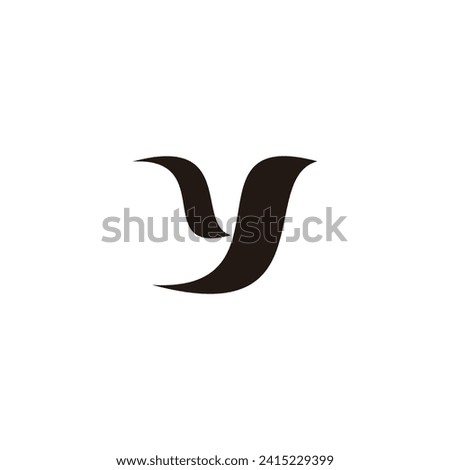 letter y bird simple geometric curves logo vector 