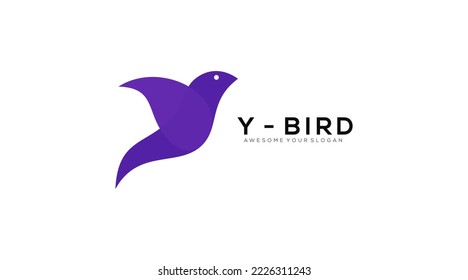 Letter y bird vector logo design template