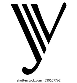 letter y black color logo vector design template elements for your application or company identity.