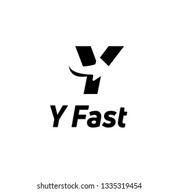 Letter Y black logo with negative space arrow logo for business, transportation, delivery company isolated on white background. - Vector Illustration