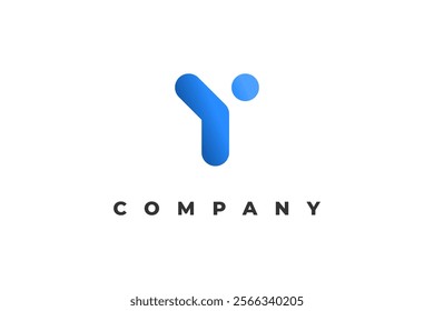 letter y blue bubble minimal logo