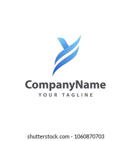 Letter Y Blue logo design template.