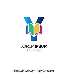 Letter Y Book Logo Design Vector Icon Graphic Illustration Emblem Background Template