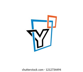 Letter Y Box Logo Template Design Vector, Emblem, Concept Design, Creative Symbol, Icon