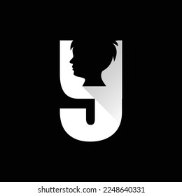 Letter Y Boy Face Logo Design Template Inspiration, Vector Illustration.
