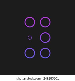 Letter Y in Braille on black background