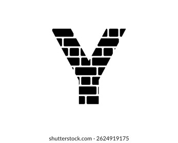 letter Y brick wall symbol icon design vector isolated transparent background