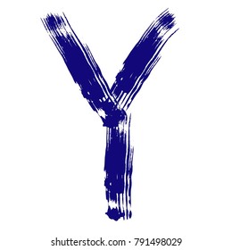 Letter Y brush font Hand drawn calligraphy lettering alphabet
