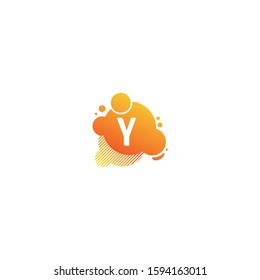 Letter Y With Bubble  Initial Letter Logo For Your Company Name. Flowing Liquid Vector