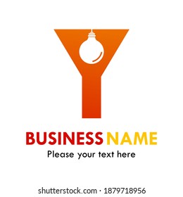 Letter y with bulb lamp vector logo template. Suitable for brand, ientity, web, business, idea etc