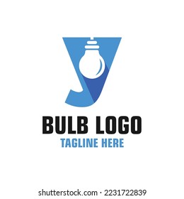 Letter Y Bulb Logo Design Template Inspiration, Vector Illustration.