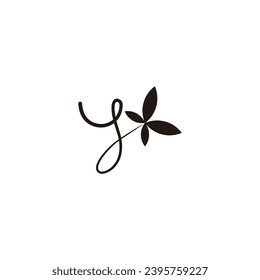 Letter y butterfly geometric symbol simple logo vector