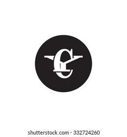 letter Y and C monogram circle logo