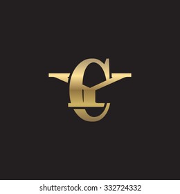 letter Y and C monogram golden logo