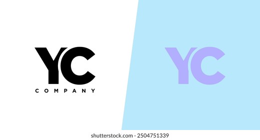 Letter Y and C, YC logo design template. Minimal monogram initial based logotype.