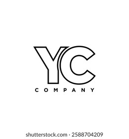 Letter Y and C, YC logo design template. Minimal monogram initial based logotype.