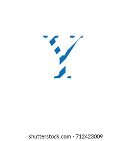 letter Y camouflaged with vector background