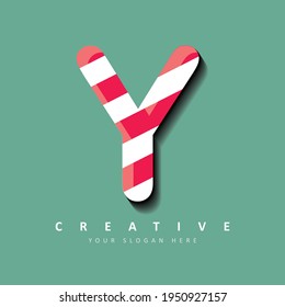 Letter Y Candy Logo Design. Vector Illustration