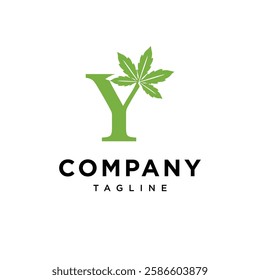 Letter Y Cannabis Logo Icon Vector