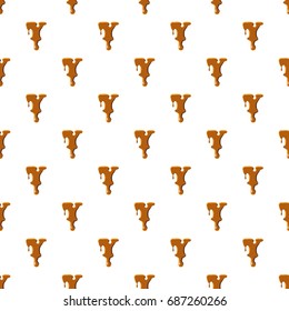 Letter Y from caramel pattern seamless repeat in cartoon style vector illustration