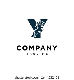 Letra Y Centaur ícone do logotipo vetor
