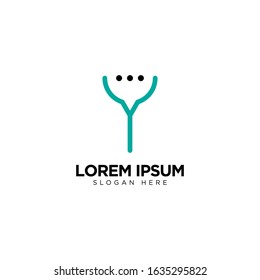 Letter Y Chat Logo Template Vector Design Message Icon