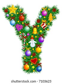 Letter Y - Christmas tree decoration - Alphabet