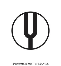 Letter Y in Circle Line Logo Vector