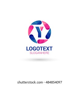 Letter Y in the circle ornament that can be used as initial logo