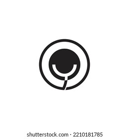 letter y circle round silhouette geometric logo vector