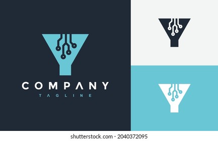 	
letter Y circle tech logo	