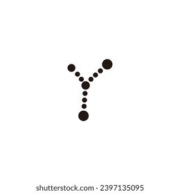 Letter Y circles, route geometric symbol simple logo vector