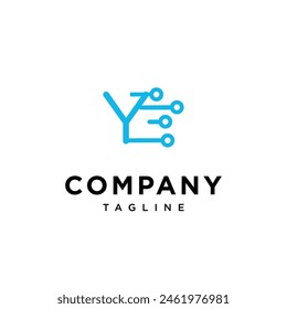 Letter Y circuit Electric logo icon vector template.eps