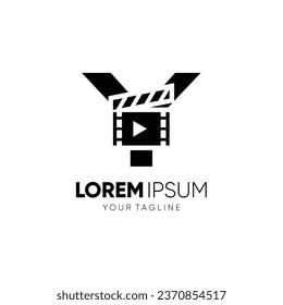 Letter Y Clapperboard Logo Design Vector Icon Graphic Emblem Illustration