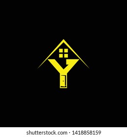 Letter Y Clean and Minimal Initial Based Logo Design. Real estate business logo icon