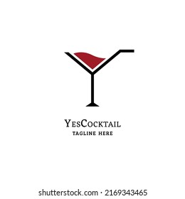 Letter Y cocktail fresh drink logo icon sign symbol design template