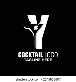 Letter Y Cocktail Logo Design Template Inspiration, Vektorgrafik.