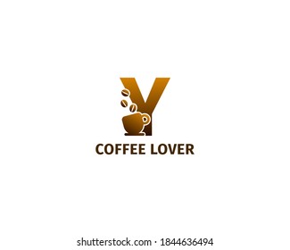 letter Y coffe and cup logo template