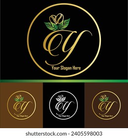 Letter Y Coffee Bean Logo Style With Gold Gradient Color Variations Template