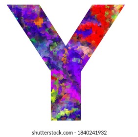 Letter Y with colorful abstract inside