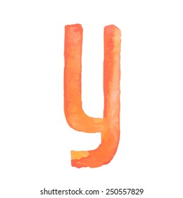 Letter Y Colorful watercolor aquarelle font type handwritten hand draw doodle abc alphabet letters Vector illustration