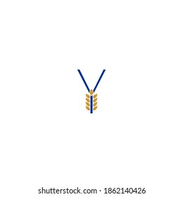 Letter Y combined with wheat icon logo design illustration
