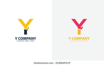 letter y company logo template simple design