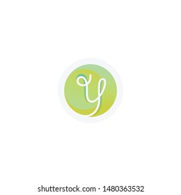 The letter Y in the convex and concave ciecle element. Y logo vector template