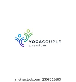 letter Y and couple for yoga logo design