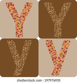 Letter Y created with circles sponge effect